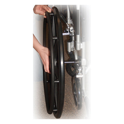 drive Poly-Fly High Strength Lightweight Wheelchair / Flyweight Transport Chair, Black with Silver Finish -Each drive Poly-Fly High Strength Lightweight Wheelchair / Flyweight Transport Chair, Black with Silver Finish -Each