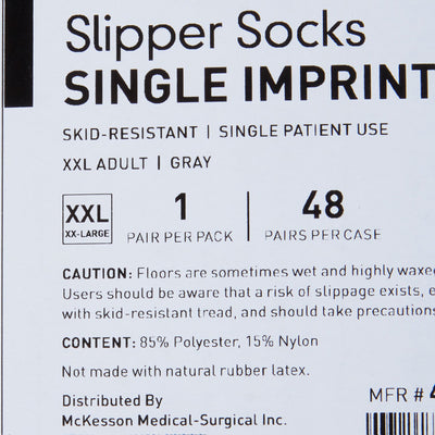 McKesson Terries Adult Slipper Socks, 2X-Large, Gray -Case of 48 McKesson Terries Adult Slipper Socks, 2X-Large, Gray -Case of 48