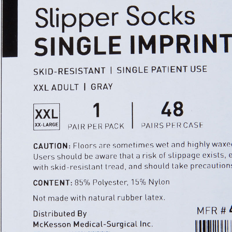 McKesson Terries Adult Slipper Socks, 2X-Large, Gray -Case of 48 McKesson Terries Adult Slipper Socks, 2X-Large, Gray -Case of 48