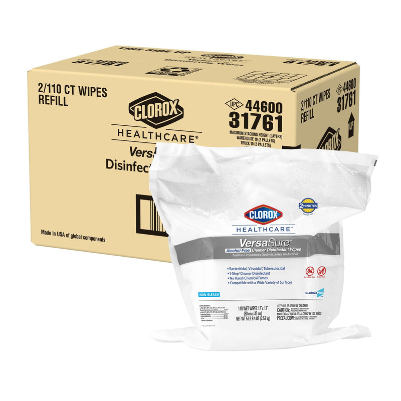 Clorox Healthcare VersaSure Cleaner Disinfectant Wipes, Refill Pouch -Case of 220 Clorox Healthcare VersaSure Cleaner Disinfectant Wipes, Refill Pouch -Case of 220