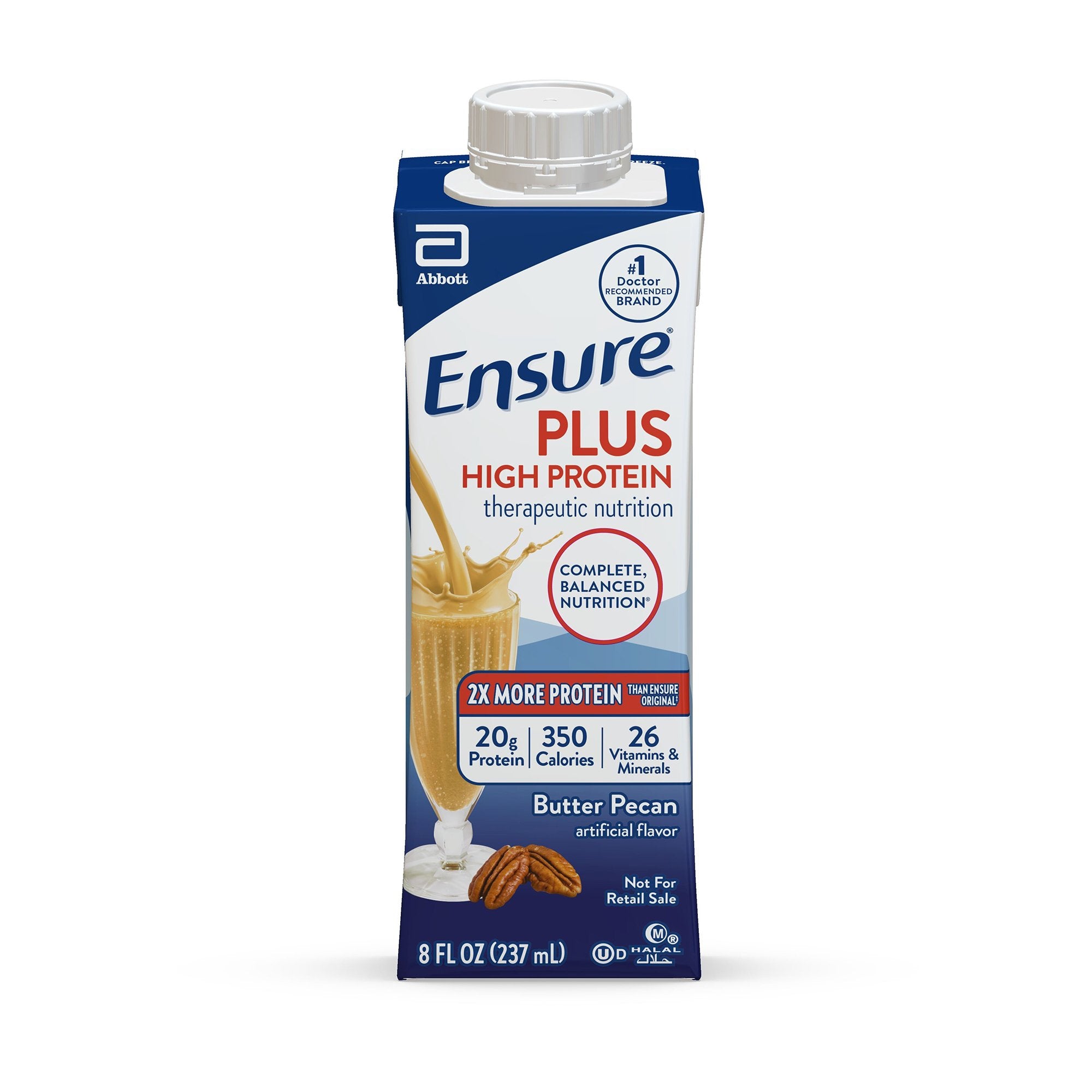 Ensure Plus High Protein Nutritional Drink, Butter Pecan, 8 oz. Carton -Case of 24 Ensure Plus High Protein Nutritional Drink, Butter Pecan, 8 oz. Carton -Case of 24