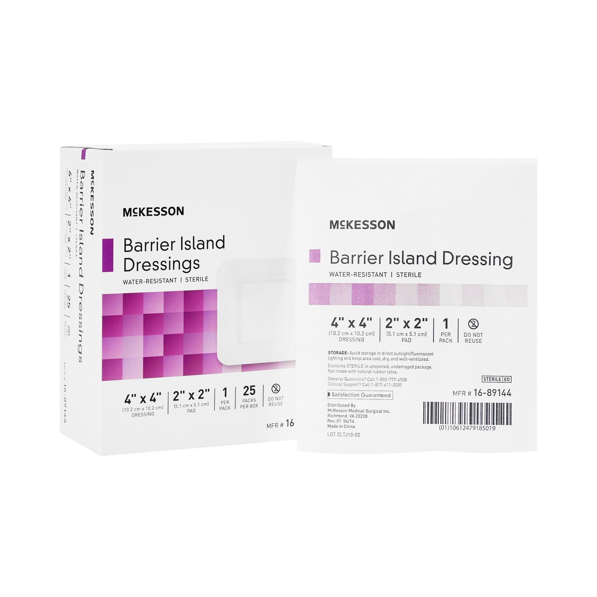 McKesson Composite Barrier Island Dressing, 4 x 4 Inch -4 X 4 Inch McKesson Composite Barrier Island Dressing, 4 x 4 Inch -4 X 4 Inch