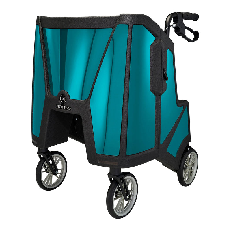Tour Adjustable Height Folding 4 Wheel Rollator, Ocean Teal -Each Tour Adjustable Height Folding 4 Wheel Rollator, Ocean Teal -Each