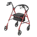 drive Steel 4 Wheel Rollator, Red -Each drive Steel 4 Wheel Rollator, Red -Each