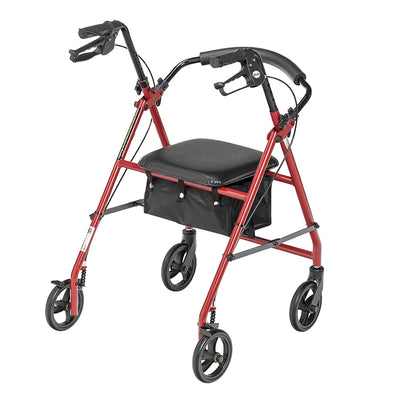 drive Steel 4 Wheel Rollator, Red -Each drive Steel 4 Wheel Rollator, Red -Each
