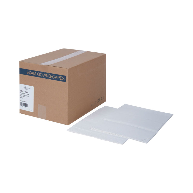 McKesson Patient Exam Gown, One Size Fits Most, White -Each McKesson Patient Exam Gown, One Size Fits Most, White -Each
