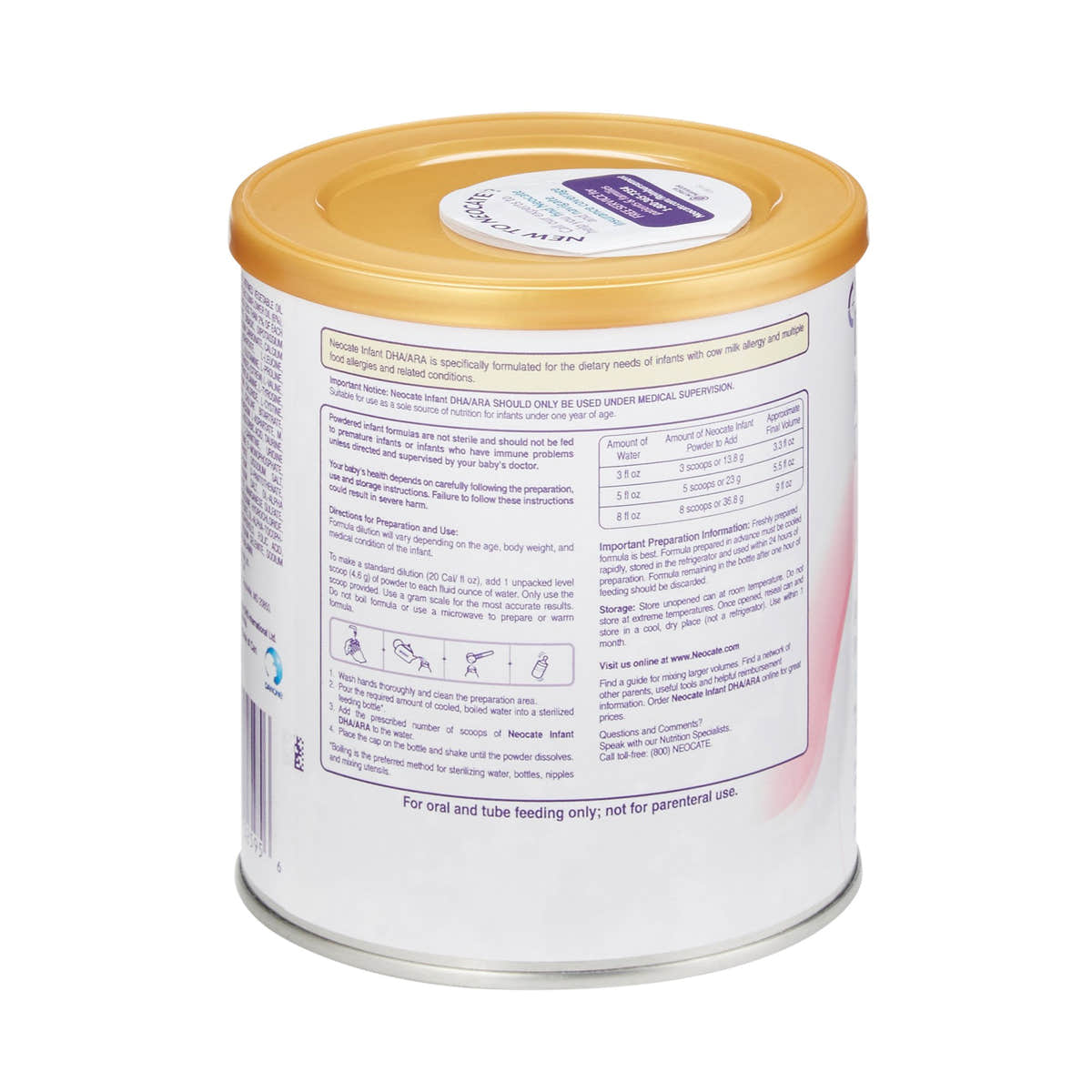 Neocate DHA & ARA Amino Acid Based Infant Formula with Iron, 14.1 oz. Can -Case of 4 Neocate DHA & ARA Amino Acid Based Infant Formula with Iron, 14.1 oz. Can -Case of 4