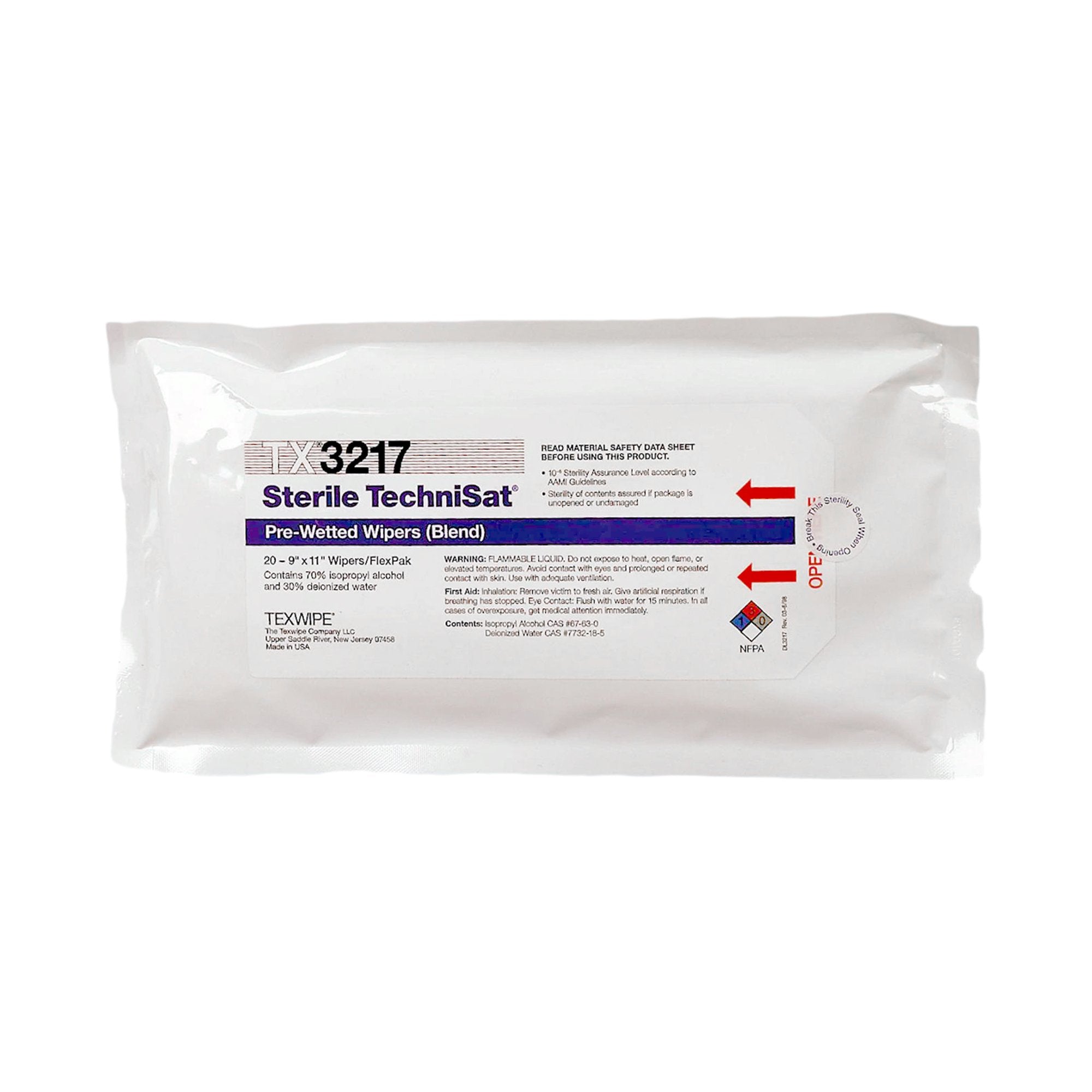TechniSat Presaturated Cleanroom Wipe -Case of 480 TechniSat Presaturated Cleanroom Wipe -Case of 480