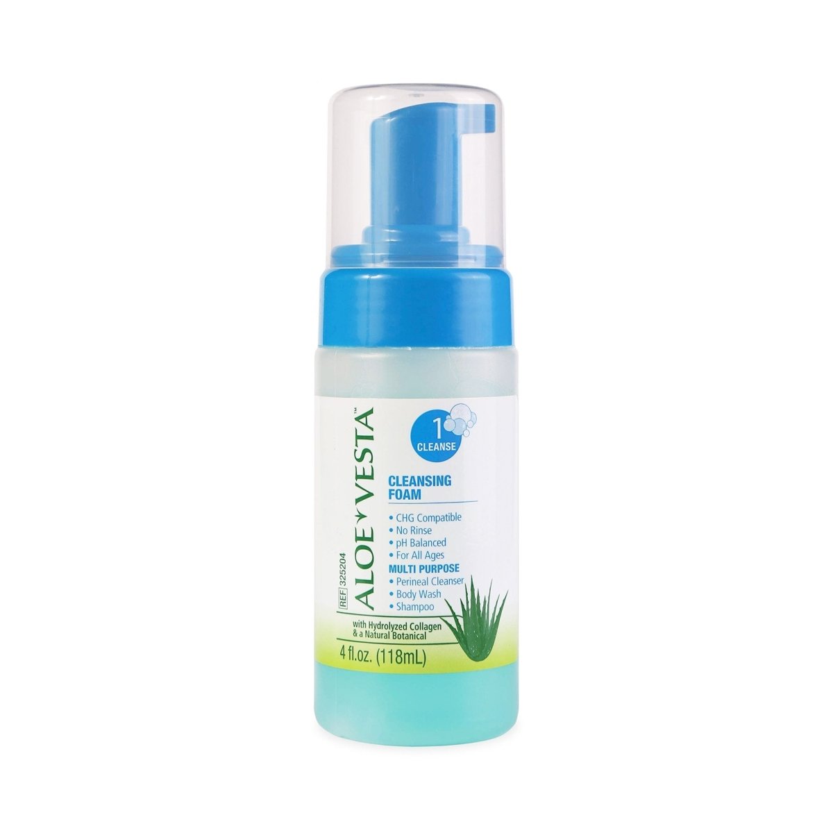 Aloe Vesta Body Wash, Foaming, Pump Bottle, Green, 4 oz - 704497_EA - 1 Aloe Vesta Body Wash, Foaming, Pump Bottle, Green, 4 oz - 704497_EA - 1