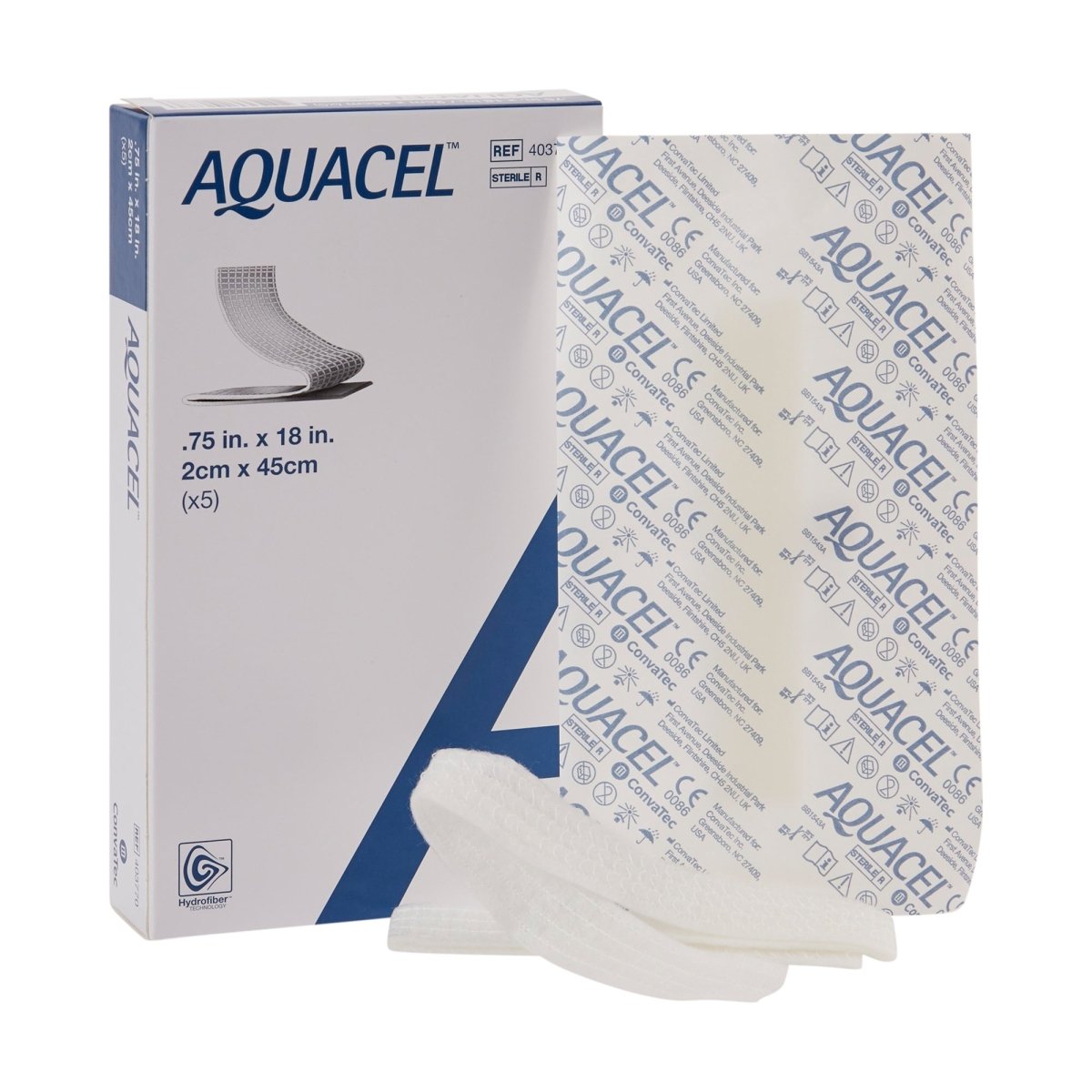 Aquacel Ribbon Hydrofiber Dressing, ¾ x 18 Inch - 689147_BX - 1 Aquacel Ribbon Hydrofiber Dressing, ¾ x 18 Inch - 689147_BX - 1