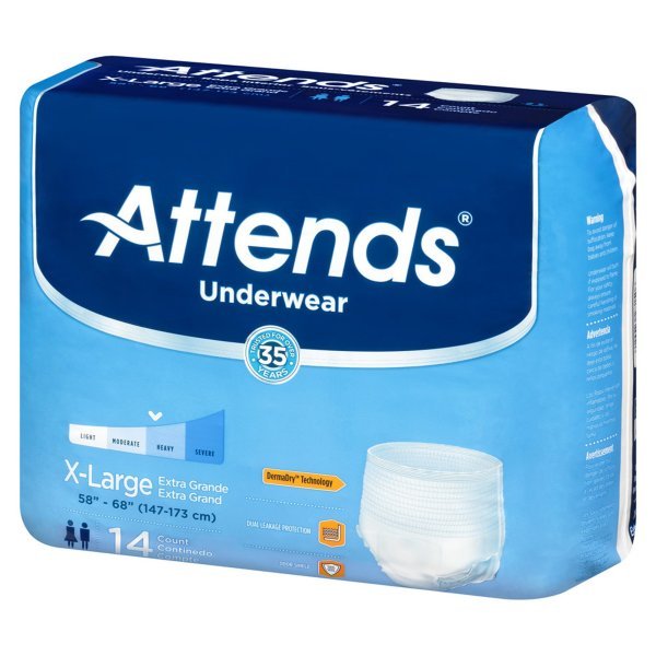 Attends Adult Moderate Absorbent Underwear, White -Unisex - 761661_CS - 7 Attends Adult Moderate Absorbent Underwear, White -Unisex - 761661_CS - 7