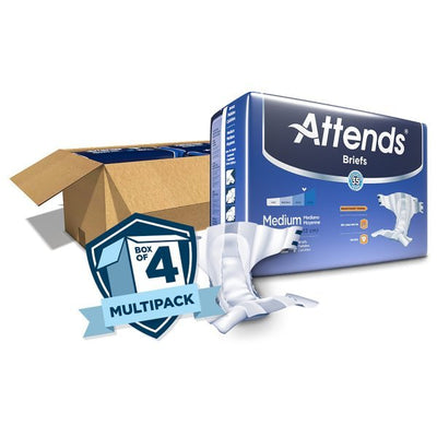 Attends Briefs, Adult, Heavy Absorbency, Disposable, White -Unisex - 955304_BG - 4 Attends Briefs, Adult, Heavy Absorbency, Disposable, White -Unisex - 955304_BG - 4