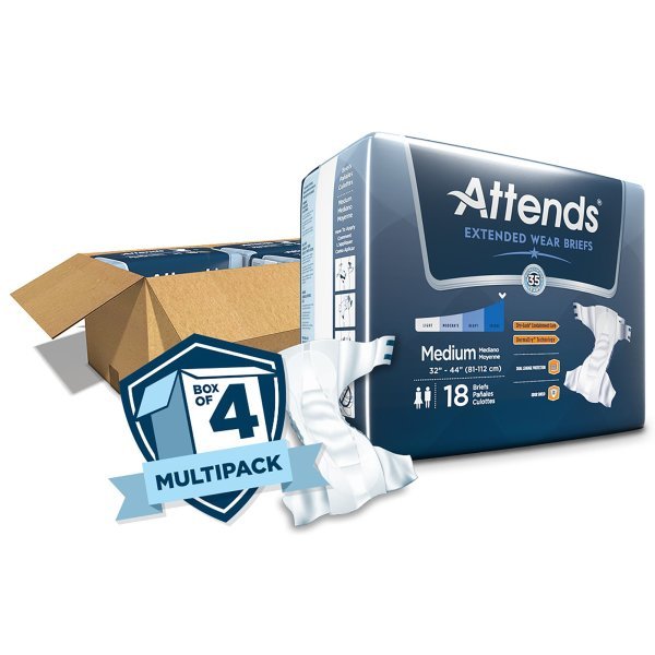 Attends Briefs with Overnight Protection -Unisex - 5 Attends Briefs with Overnight Protection -Unisex - 5