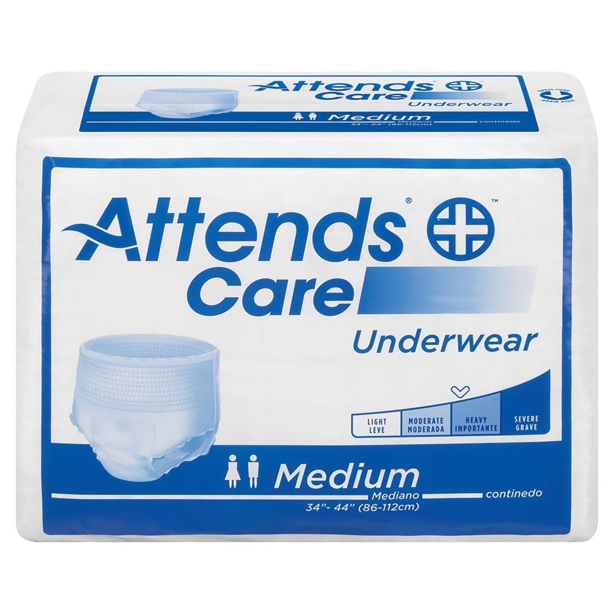 Attends Care Adult Moderate Absorbent Underwear, White -Unisex - 1028711_BG - 1 Attends Care Adult Moderate Absorbent Underwear, White -Unisex - 1028712_BG - 2