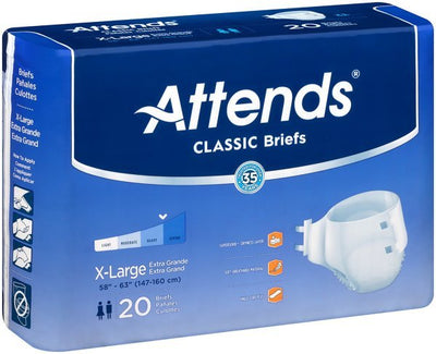 Attends Classic Adult Heavy-Absorbent Incontinence Brief, White -Unisex - 826534_BG - 3 Attends Classic Adult Heavy-Absorbent Incontinence Brief, White -Unisex - 826534_BG - 3