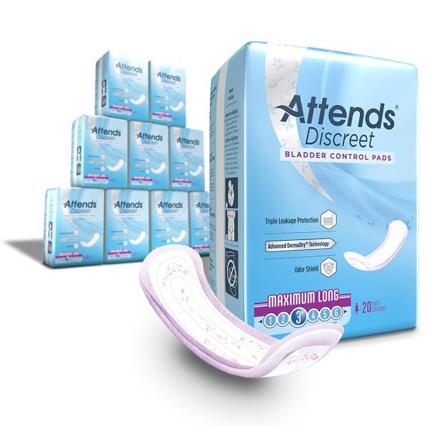 Attends Discreet Women's Maximum Long Bladder Control Pad - 1039116_BG - 3 Attends Discreet Women's Maximum Long Bladder Control Pad - 1039116_BG - 3
