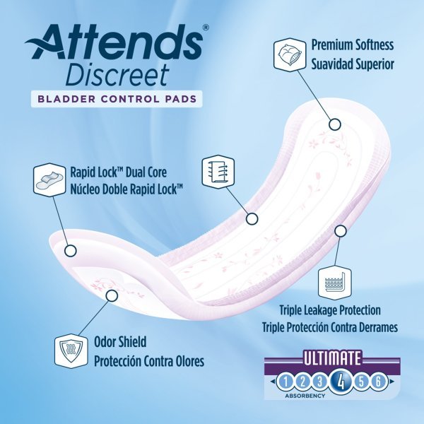 Attends Discreet Women's Ultimate Bladder Control Pad - 1039115_BG - 6 Attends Discreet Women's Ultimate Bladder Control Pad - 1039115_BG - 6