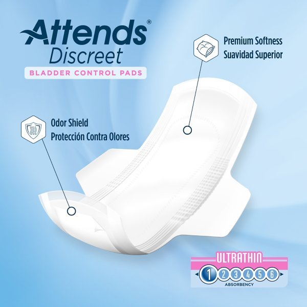 Attends Discreet Women's Ultra Thin Bladder Control Pad - 1039119_BG - 3 Attends Discreet Women's Ultra Thin Bladder Control Pad - 1039119_BG - 3