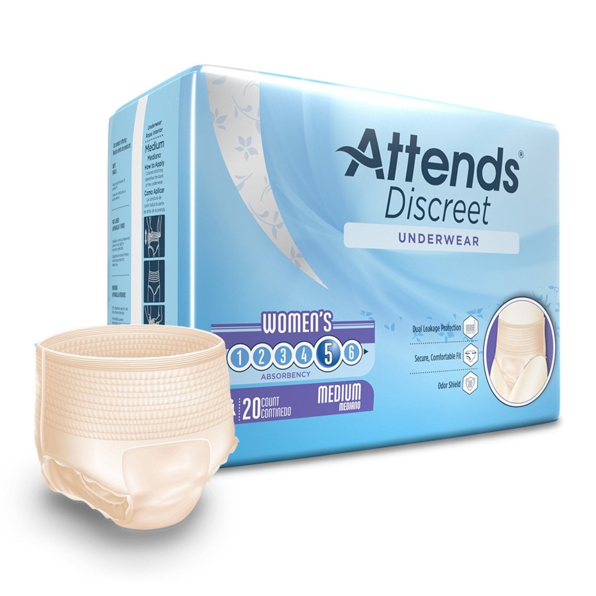 Attends Discreet Women's Underwear, Level 5 -Female - 1039110_BG - 1 Attends Discreet Women's Underwear, Level 5 -Female - 1039110_BG - 1