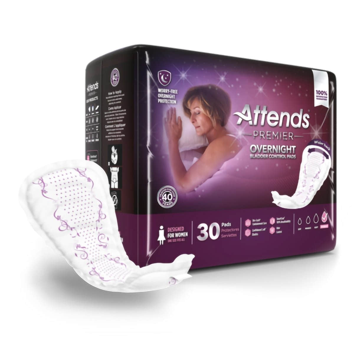 Attends Premier Overnight Bladder Control Pads - 1204257_BG - 1 Attends Premier Overnight Bladder Control Pads - 1204257_BG - 1