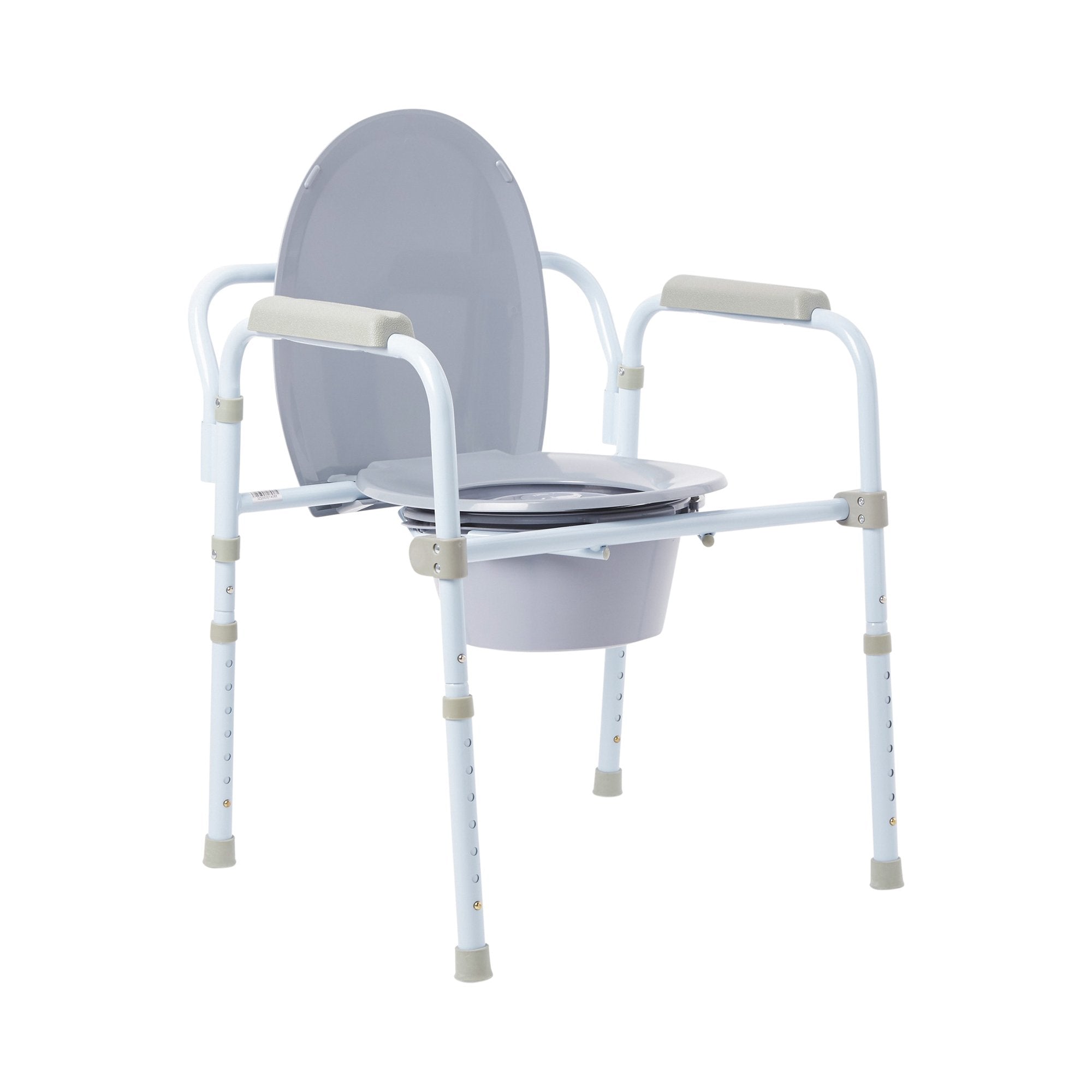 McKesson Steel Folding Commode Chair with fixed arm, 17 – 23 Inch -Each McKesson Steel Folding Commode Chair with fixed arm, 17 – 23 Inch -Each