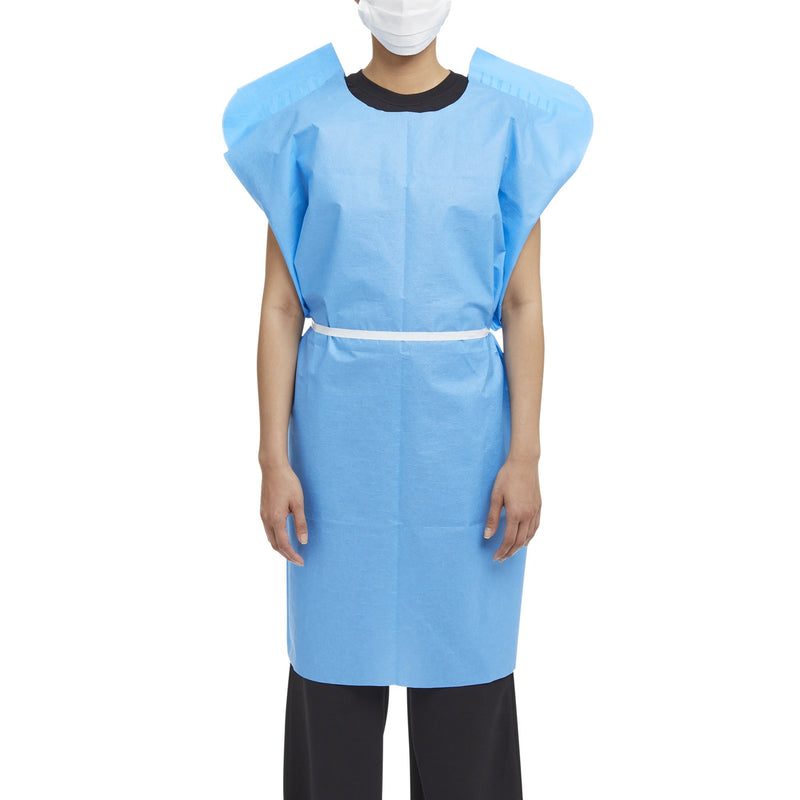 McKesson Patient Exam Gown, One Size Fits Most, Blue -Case of 50 McKesson Patient Exam Gown, One Size Fits Most, Blue -Case of 50