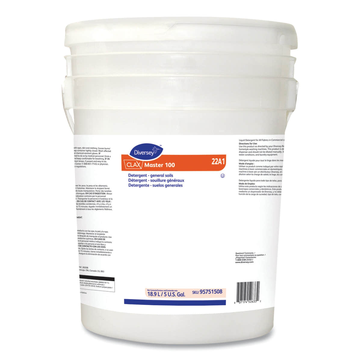 Clax Master 100 Laundry Detergent, 5 Gallon Pail -Each Clax Master 100 Laundry Detergent, 5 Gallon Pail -Each