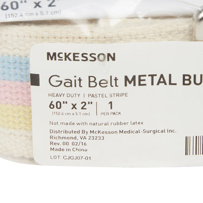 McKesson Gait Belt Heavy Duty, 60 Inch, Pastel Stripe -Case of 48 McKesson Gait Belt Heavy Duty, 60 Inch, Pastel Stripe -Case of 48