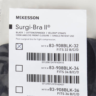 McKesson Surgi-Bra II, 32 Inch, Black -Each McKesson Surgi-Bra II, 32 Inch, Black -Each