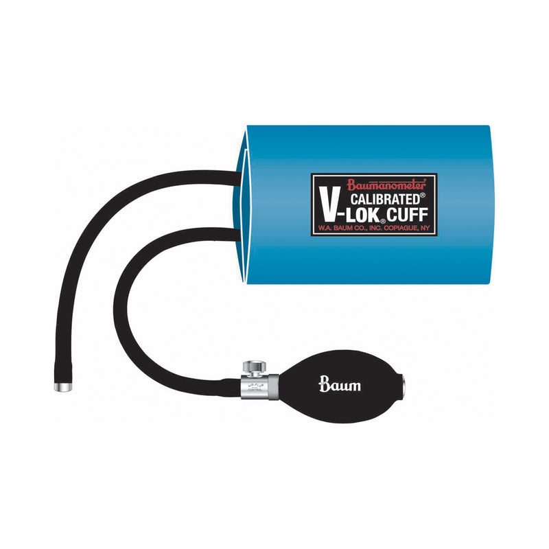W.A. Baum Calibrated V-Lok Blood Pressure Cuff and Bulb, Adult, Brown, Thigh, X-Large, 46-66 cm -Each W.A. Baum Calibrated V-Lok Blood Pressure Cuff and Bulb, Adult, Brown, Thigh, X-Large, 46-66 cm -Each