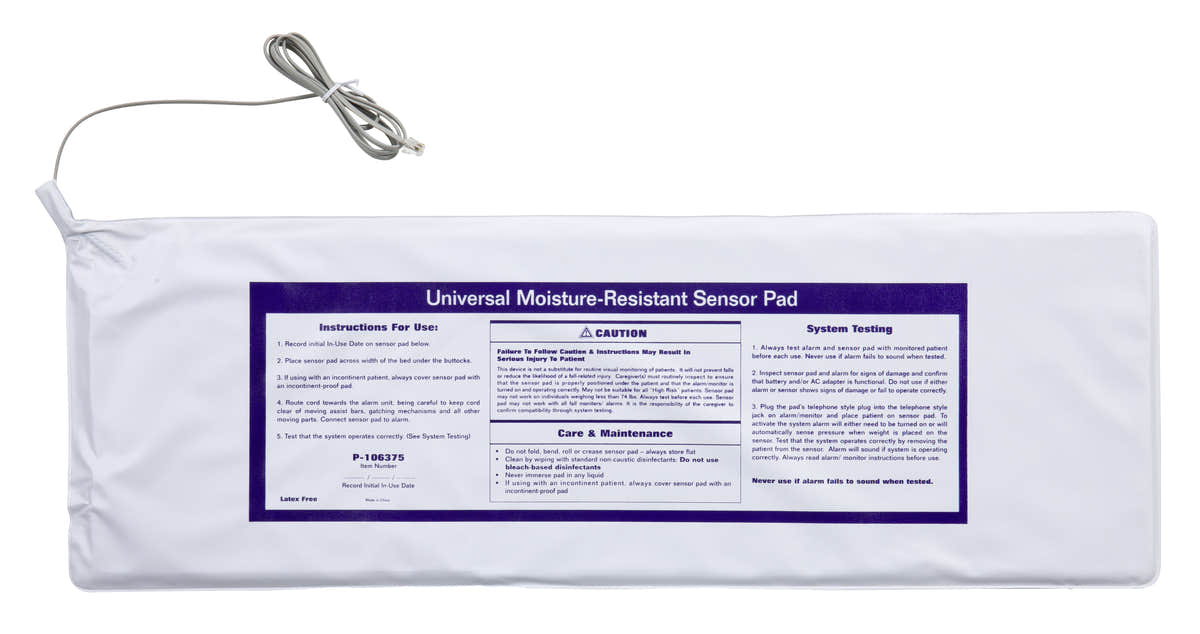 Protech Moisture Resistant Bed Sensor Pad - 871283_EA - 1 Protech Moisture Resistant Bed Sensor Pad, 10 x 28 Inch -Each