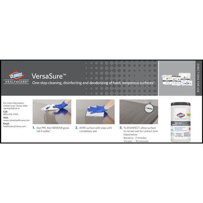 Clorox Healthcare VersaSure Cleaner Disinfectant Wipes, Cannister -Carton of 85 Clorox Healthcare VersaSure Cleaner Disinfectant Wipes, Cannister -Carton of 85