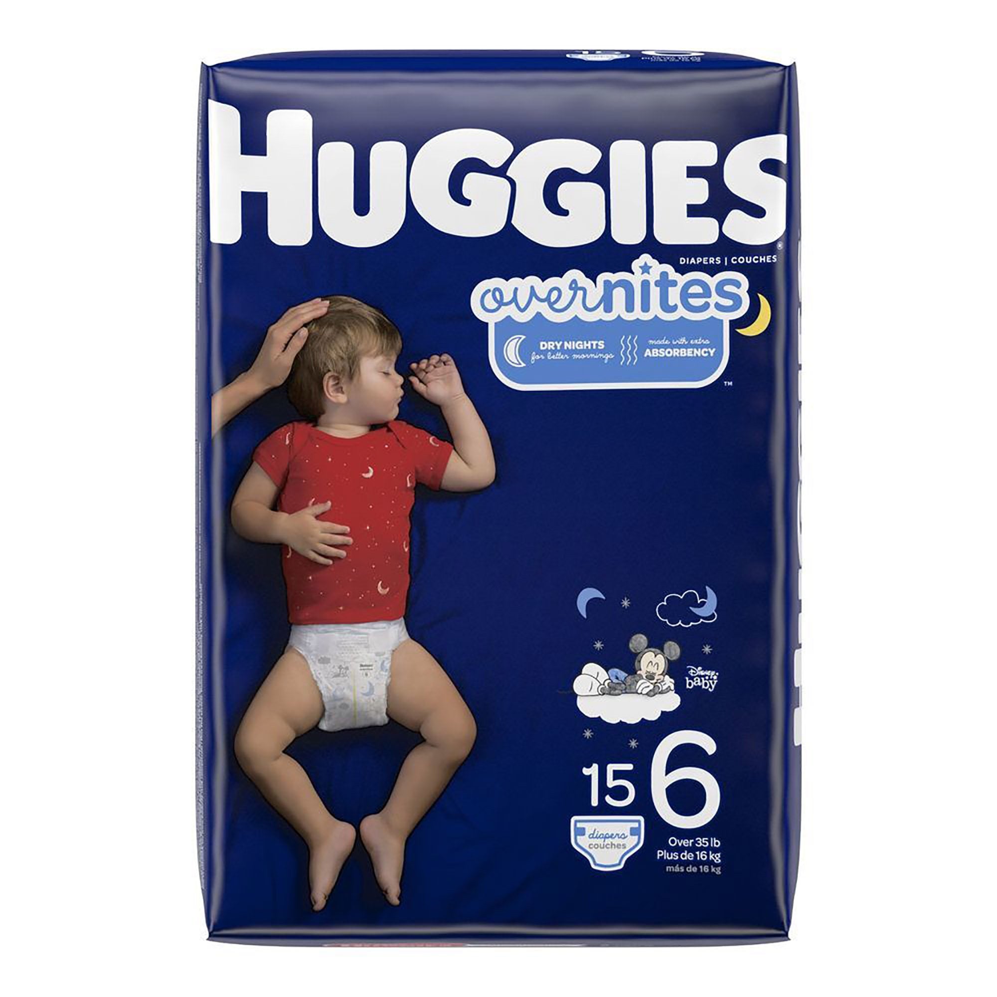 Huggies OverNites Diapers -Size 6 (Over 35 lbs.) -Heavy Absorbency Huggies OverNites Diapers -Size 6 (Over 35 lbs.) -Heavy Absorbency