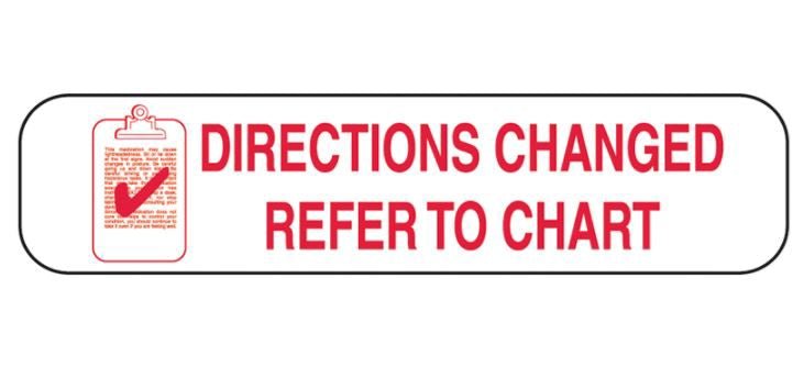 Barkley "Directions Changed Refer To Chart" Pharmacy Label - 680697_PK - 1 Barkley "Directions Changed Refer To Chart" Pharmacy Label - 680697_PK - 1