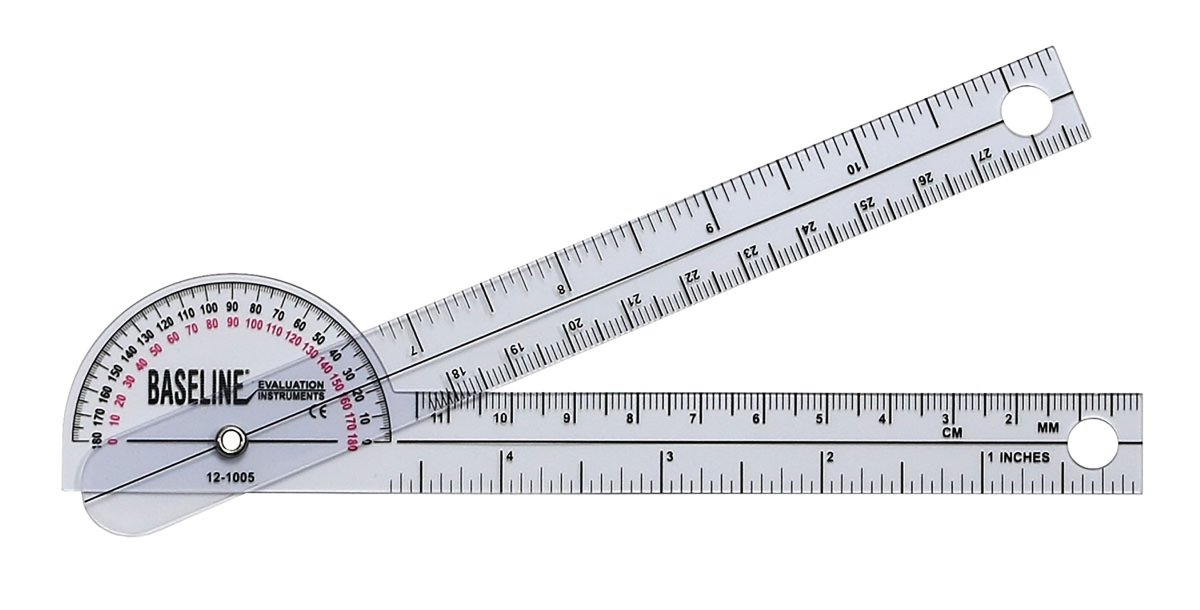 Baseline 180° Head Plastic Goniometer, 6 Inch Arms - 485420_EA - 1 Baseline 180° Head Plastic Goniometer, 6 Inch Arms - 485420_EA - 1