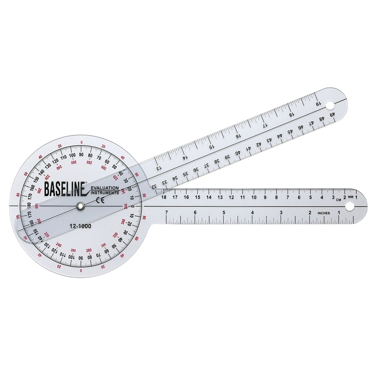 Baseline 360° Head Plastic Goniometer, 12 Inch Arms - 258549_EA - 1 Baseline 360° Head Plastic Goniometer, 12 Inch Arms - 258549_EA - 1