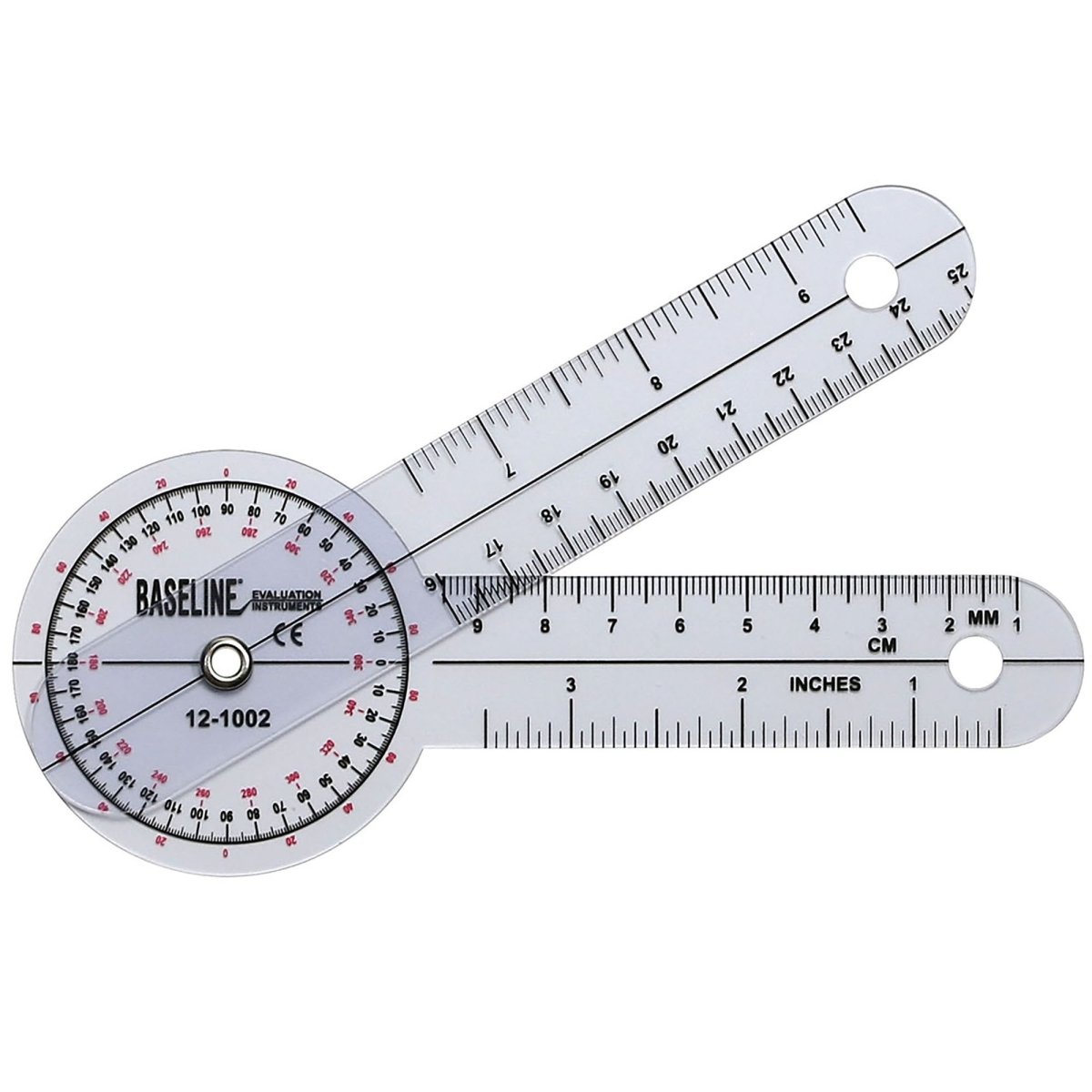Baseline 360° Head Plastic Goniometer, 6 Inch Arms - 304794_EA - 1 Baseline 360° Head Plastic Goniometer, 6 Inch Arms - 304794_EA - 1
