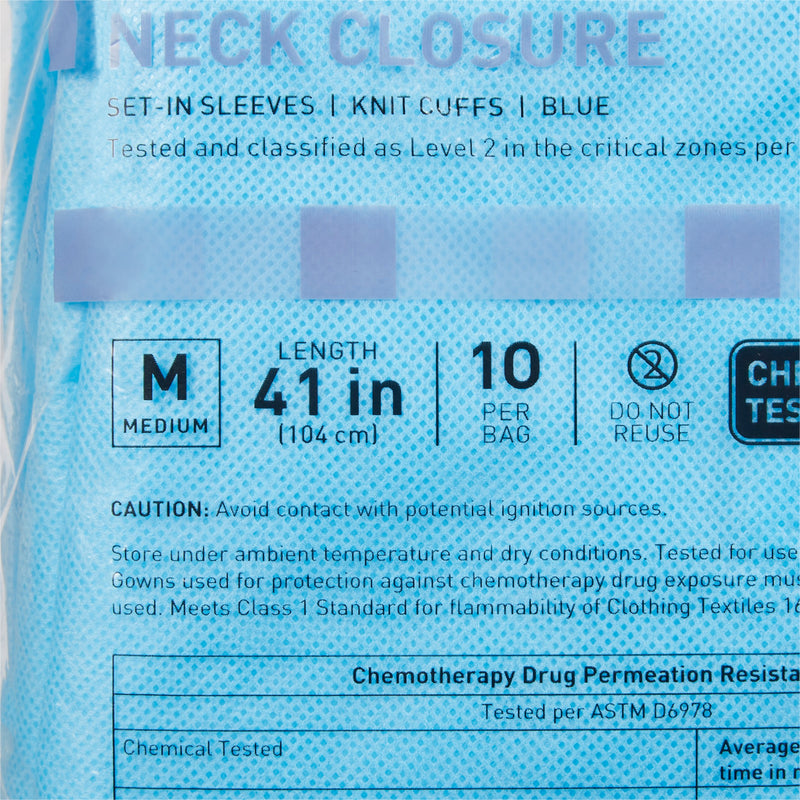 McKesson Full Back Chemotherapy Procedure Gown, Medium -Bag of 10 McKesson Full Back Chemotherapy Procedure Gown, Medium -Bag of 10