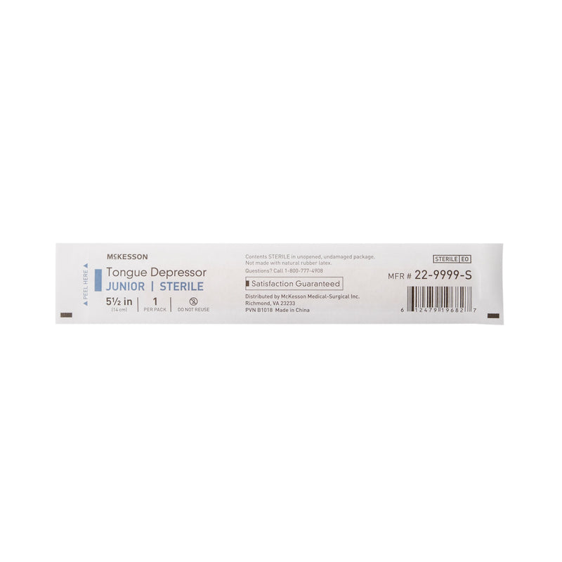 McKesson Tongue Depressors Junior 5.5" Length Wood, Sterile, 15.9 mm -Case of 1000 McKesson Tongue Depressors Junior 5.5" Length Wood, Sterile, 15.9 mm -Case of 1000