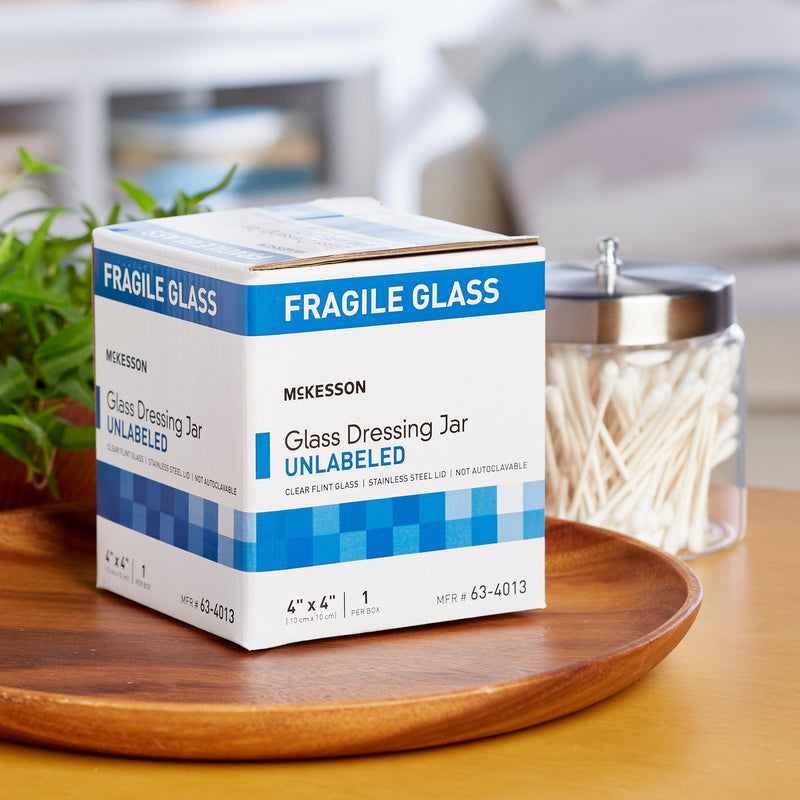 McKesson Glass Unlabeled Sundry Jar, 4 x 4 in -Box of 6 McKesson Glass Unlabeled Sundry Jar, 4 x 4 in -Box of 6