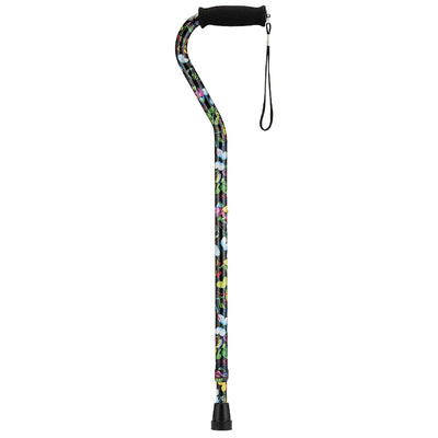 Nova Aluminum Offset Cane, Butterflies Print -Each Nova Aluminum Offset Cane, Butterflies Print -Each
