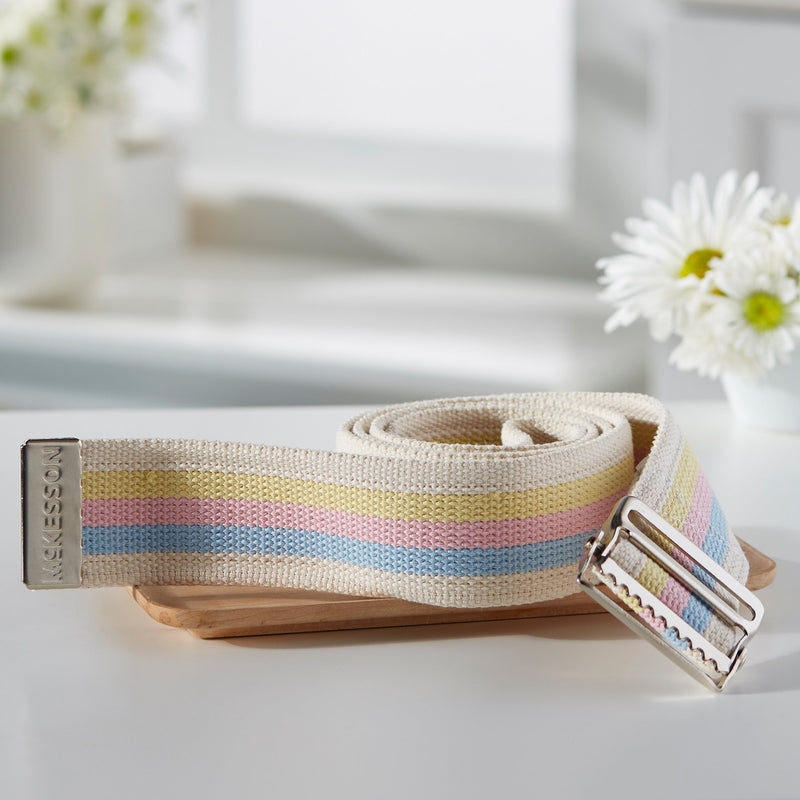 McKesson Gait Belt Heavy Duty, 60 Inch, Pastel Stripe -Case of 48 McKesson Gait Belt Heavy Duty, 60 Inch, Pastel Stripe -Case of 48