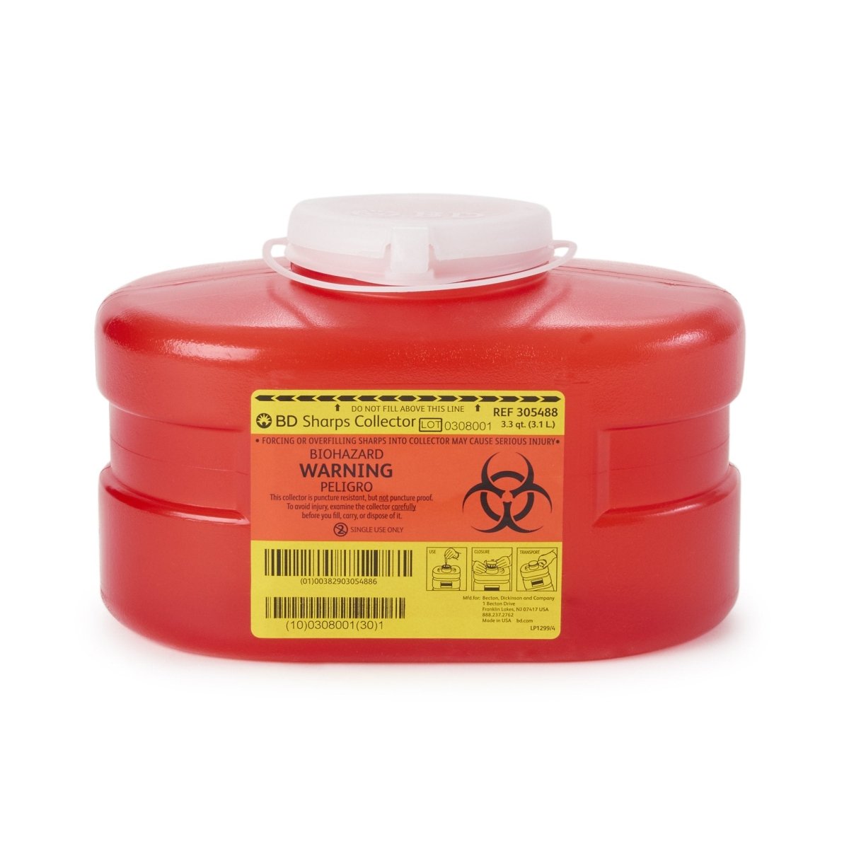 Becton Dickinson Red Sharps Container - 140598_CS - 1 Becton Dickinson Red Sharps Container - 140598_CS - 1