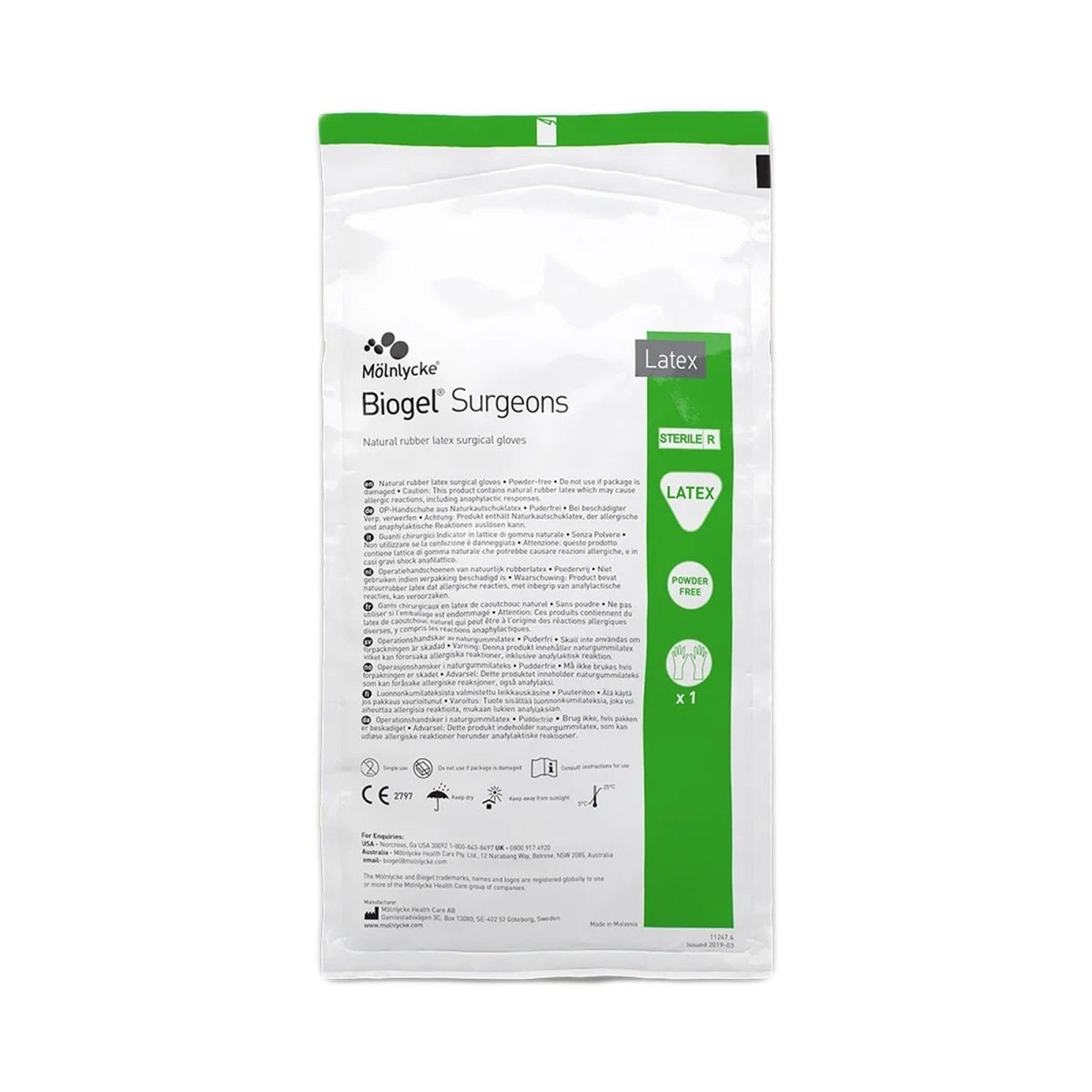 Biogel Surgeons Latex Standard Cuff Length Surgical Glove, Straw - 184858_BX - 1 Biogel Surgeons Latex Standard Cuff Length Surgical Glove, Straw - 184858_BX - 1