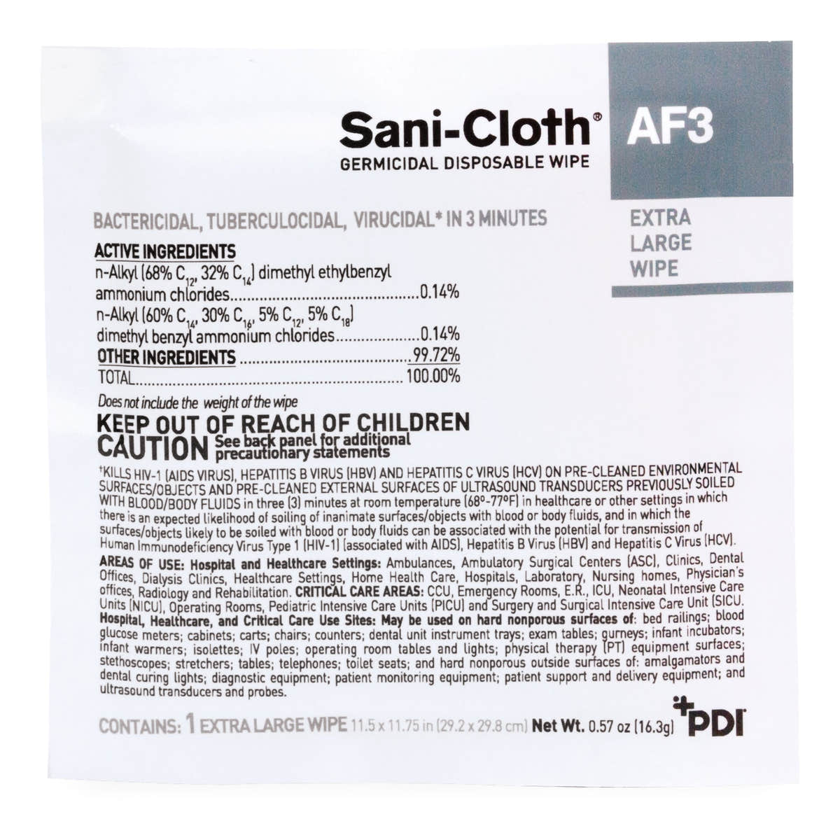 Sani-Cloth AF3 Surface Disinfectant Cleaner Wipes, X-Large Individual Packet -Box of 50 Sani-Cloth AF3 Surface Disinfectant Cleaner Wipes, X-Large Individual Packet -Box of 50
