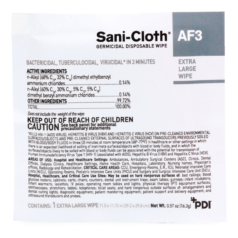 Sani-Cloth AF3 Surface Disinfectant Cleaner Wipes, X-Large Individual Packet -Box of 50 Sani-Cloth AF3 Surface Disinfectant Cleaner Wipes, X-Large Individual Packet -Box of 50