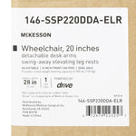 McKesson Dual Axle Wheelchair with Desk Length Arm Swing-Away Elevating Legrest, 20 Inch Seat Width -Each McKesson Dual Axle Wheelchair with Desk Length Arm Swing-Away Elevating Legrest, 20 Inch Seat Width -Each