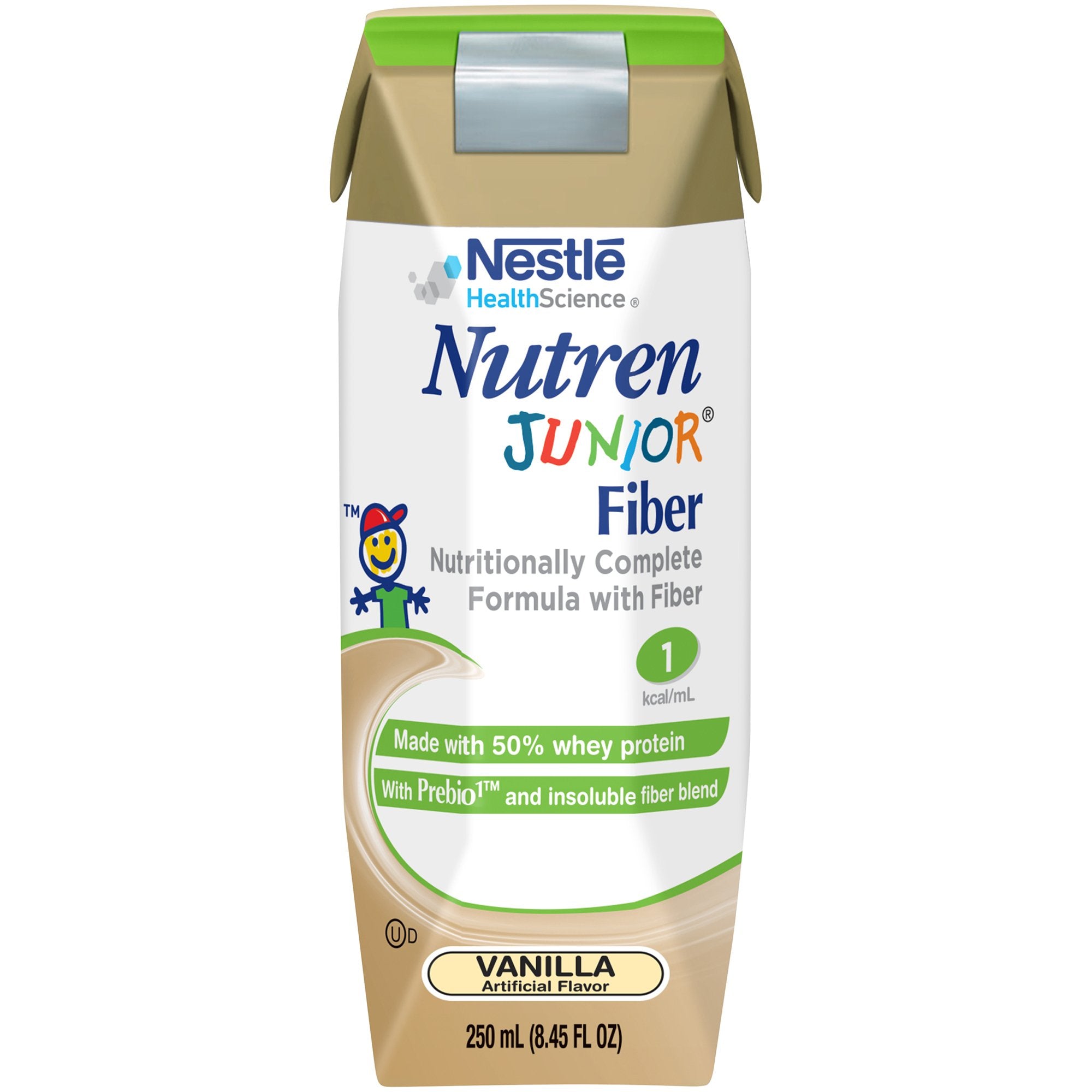 Nutren Junior Fiber Pediatric Oral Supplement / Tube Feeding Formula, Vanilla, 8.45 oz. Tetra Prisma -Case of 24 Nutren Junior Fiber Pediatric Oral Supplement / Tube Feeding Formula, Vanilla, 8.45 oz. Tetra Prisma -Case of 24