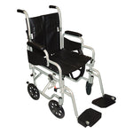 drive Poly-Fly High Strength Lightweight Wheelchair / Flyweight Transport Chair, Black with Silver Finish -Each drive Poly-Fly High Strength Lightweight Wheelchair / Flyweight Transport Chair, Black with Silver Finish -Each