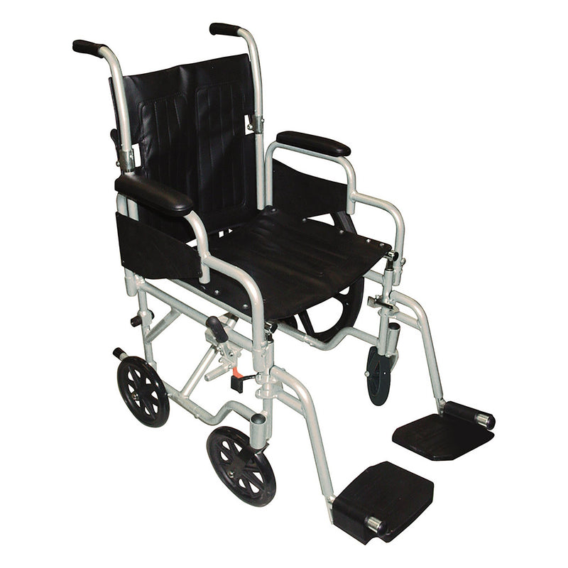 drive Poly-Fly High Strength Lightweight Wheelchair / Flyweight Transport Chair, Black with Silver Finish -Each drive Poly-Fly High Strength Lightweight Wheelchair / Flyweight Transport Chair, Black with Silver Finish -Each
